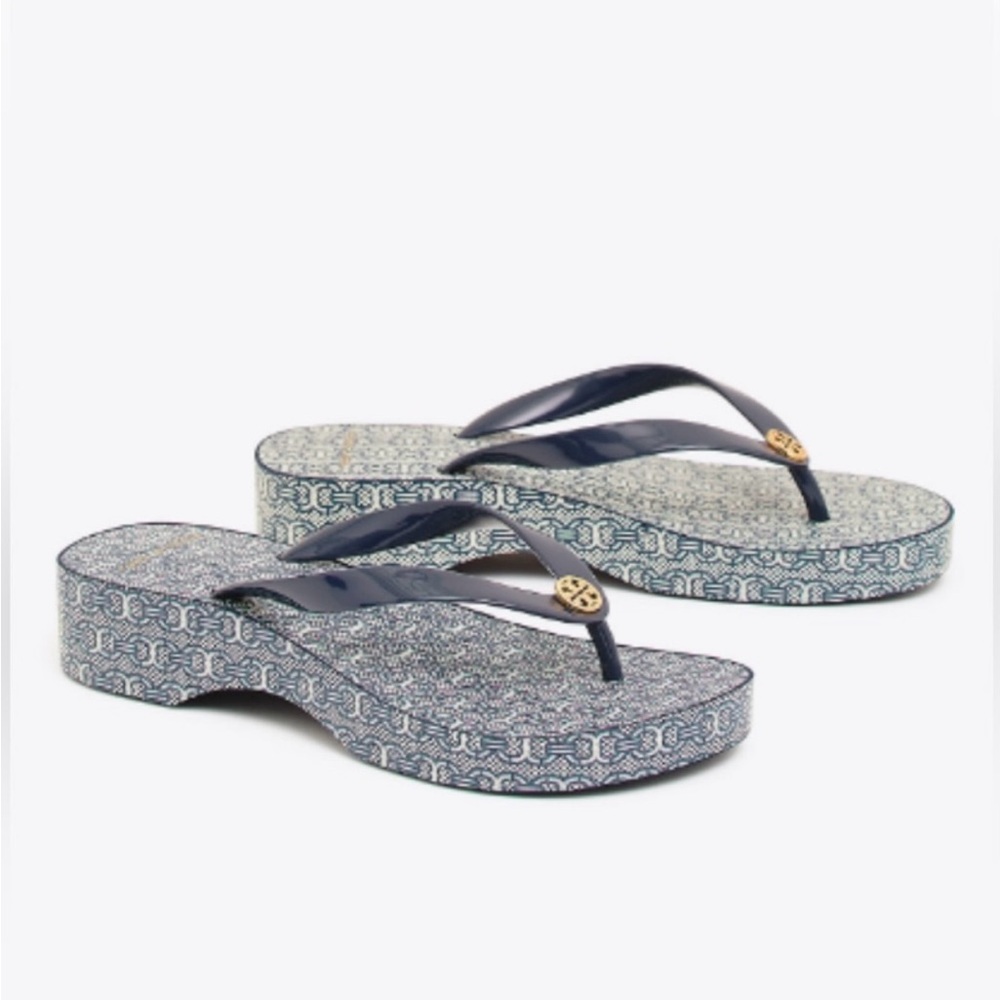 Tory Burch Flip Flop Navy Gemini Link Flip Flops Size 9